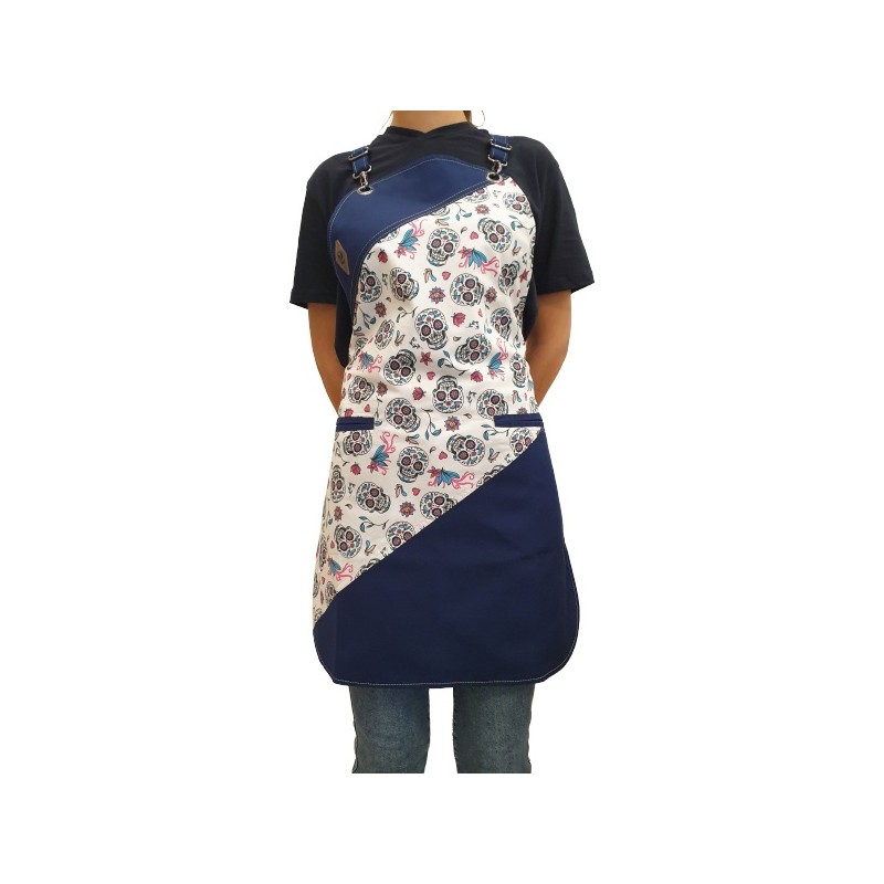 Ποδιά Barista Unisex Blue Skulls